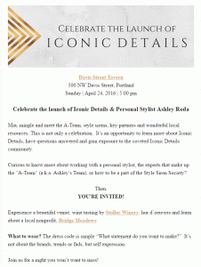 Iconic Details Launch Announcement Invite